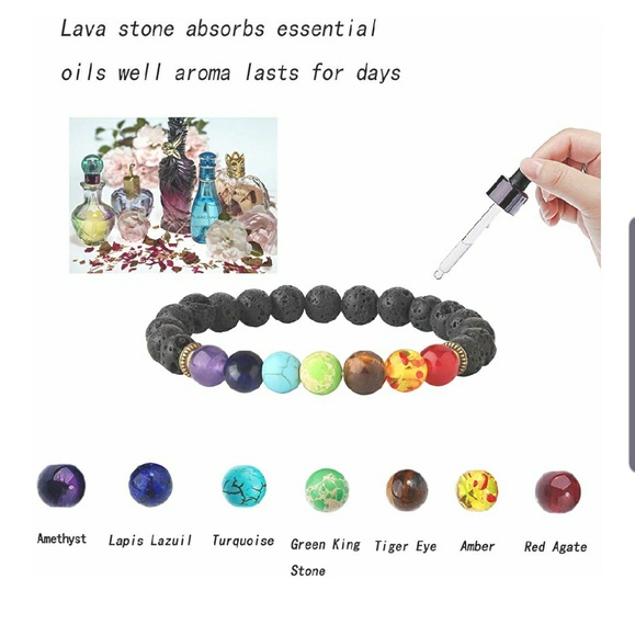 GREAT GIFT Rainbow 7 Chakra Stretch Bracelet - Picture 4 of 7